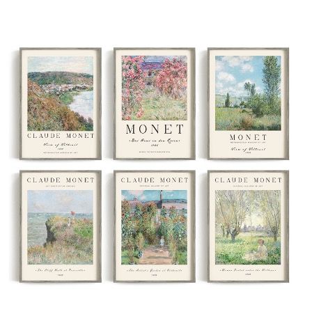 Claude Monet Aesthetic Poster, Side By Side Artwork, Monet Poster Print, Wall Art Monet, Monet Wall Print, Monet Room Decor, Monet Bedroom Decor, Claude Monet Prints, Framed Posters On Wall