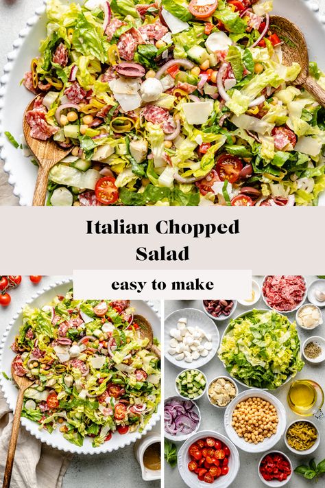 Salad Topping, Lemon Herb Dressing, Italian Chopped Salad Recipe, Crunchy Veggies, Herb Dressing, Grilled Artichoke, Italian Chopped Salad, Chopped Salad Recipes, Salad Toppings