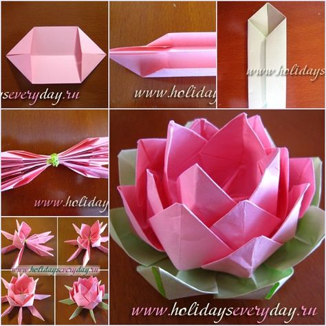 How to DIY Origami Paper Lotus Flower | www.FabArtDIY.com LIKE Us on Facebook ==> https://www.facebook.com/FabArtDIY Easy Kids Projects, Wedding Origami, Paper Flowers For Kids, Origami Lotus Flower, Paper Lotus, Diy Summer Decor, Origami Wedding, Origami Decoration, Origami Paper Art