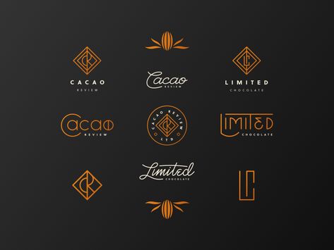 Cacao Review Brand and Elements by Nicholas D'Amico / DsBD Chocolate Logo Design Ideas, Chocolate Brand Logo, Chocolate Logo Design, Chocolate Branding, Chocolate Bar Design, Chocolate Logo, Wine Logo, Learning Logo, Motif Art Deco