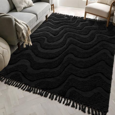 Neutral Floor, Office Boho, Black Room Decor, Black Runner Rug, Neutral Flooring, Rugs Large, Future Apartment Decor, Inspire Me Home Decor, Dining Room Office