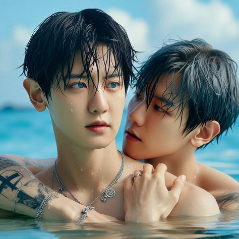 #Chanbaekai #Chanbaek #AI Exo Chanbaek Fanart, Chanbaek Wallpaper, Chanyeol And Baekhyun, Kaisoo Fanart, Baekhyun Aesthetic, Baekhyun Fanart, Exo Ships, Exo For Life, Chanbaek Fanart