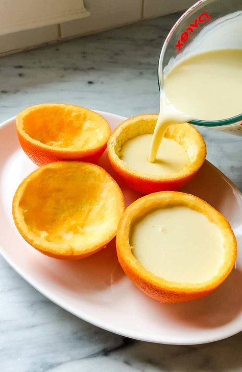 This easy and creamy orange posset recipe with brûlée topping is a refreshing citrus dessert that is always a crowd-pleaser. And it looks as good as it tastes. Simple Orange Desserts, Pie, Easy Dessert Recipes With Fruit, Orange Blossom Recipe Desserts, Orange Posset Recipe, Navel Orange Recipes, Posset Recipe Desserts, Easy Orange Recipes, Custard Recipes Desserts