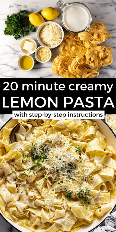 Creamy Italian Pasta Recipes, Delicious Easy Pasta Recipes, Best Quick Pasta Recipes, Simple Pasta For One, Best Butter Pasta Recipe, Essen, Creamy Lemon And Spinach Pasta, Butter Based Pasta Sauce, Light Lemon Butter Pasta Sauce