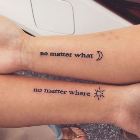 Tattoo Placements, Small Best Friend Tattoos, Cute Best Friend Tattoos, Matching Bff Tattoos, Tato Minimal, Wrist Tattoos Girls, Tato Dengan Makna, Tato Jari, Matching Friend Tattoos