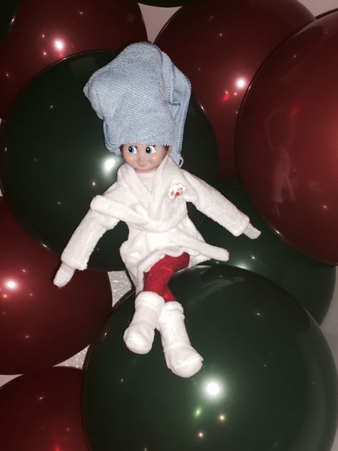 Elf On The Shelf Robe Ideas, Elf On Shelf, Elf Antics, Elf Ideas, Elf On The Shelf Ideas, Shelf Ideas, On The Shelf, The Elf, Elf On The Shelf