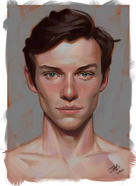 Josh Black, Gouche Painting, Digital Portrait Illustration, Draw Faces, Digital Painting Techniques, Digital Painting Portrait, Pen Art Drawings, 얼굴 그리기, Portrait Sketches