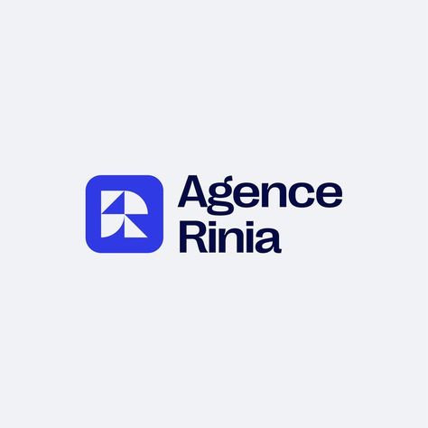 1. The Agence Rinia logo, made of a blue square with rounded corners, with an R inside. The R letter is composed of 2 triangles and 2 quadrants.
2. The design system of the Rinia agency in a mockup of palm leaves. Mockup by Bendito Mockup.
3. Rinia's pattern with the R logo
4. A Rinia Agency's billboard with a palm tree next to it. Mockup by Pangram Pangram Foundry
5. Showcasing the Right Grotesk font by Pangram Pangram Foundry, in use in the Agence Rinia branding. Digital Agency Brand Identity, Web Development Logo, Research Logo, Logo Design Agency, Management Logo, Agency Branding, Web Design Logo, Business Branding Inspiration, Agency Logo