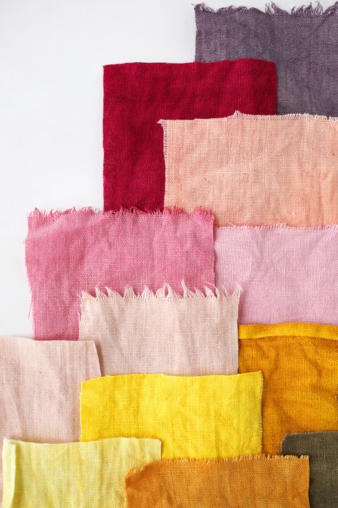 A wide range of colors from natural dyes Ruangan Studio, Natural Dye Fabric, Skirt Diy, Eco Dyeing, Textil Design, Eco Printing, Color Inspo, Natural Dye, How To Dye Fabric