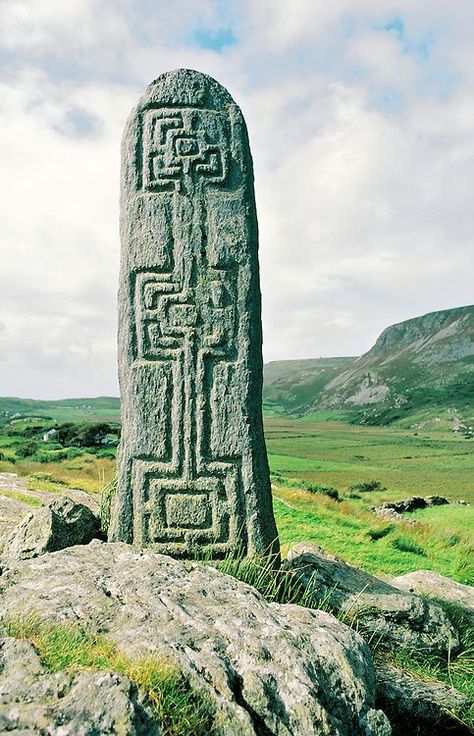 Would love to see this in person! Celtic Mythology, Celtic Christianity, David Lyons, Irish Cross, Ancient Ireland, Donegal Ireland, Ancient Celts, Celtic Culture, Standing Stone