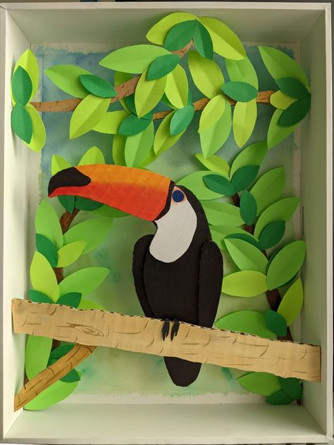 Jungle In A Box Project, Twisted Paper Tree, Jungle Paper Craft, Paper Tube Art, Cardboard Art Ideas, Cardboard Jungle Animals, Diy Jungle Animals, Diy Jungle Decor, Jungle Journey Vbs Decorations