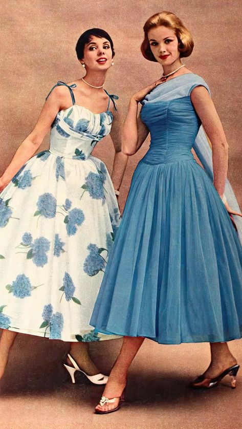 1950 French Fashion, 1950 Formal Dress, 1950 1960 Fashion, 50's Style Outfits, The New Look 1950s, 1950s Evening Wear, 1950s Fashion High School, 50's Dress Pattern, 50s 60s Fashion For Women