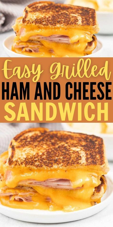 Grilled Ham And Cheese Sandwich Recipe, Fried Ham And Cheese Sandwich, Best Ham Cheese Sandwich, Grilled Ham And Cheese Sliders, Grilled Ham Cheese Sandwich, Grilled Cheese Turkey Sandwich, Ham And Cheese Toasted Sandwich, Easy Ham Sandwich Recipes, Grilled Cheese With Ham