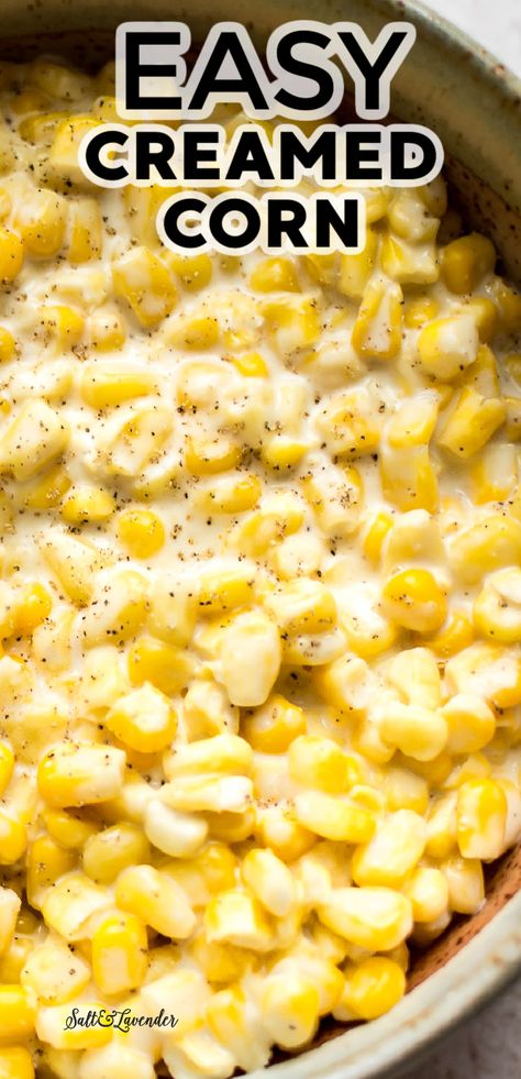 How To Make Cream Corn From Frozen Corn, Cream Corn With Canned Corn, Cream Corn From Canned Corn, Creamed Style Corn Recipe, Cream Corn Thanksgiving Recipe, Essen, Sweet Cream Corn Casserole, Cream Corn Bake, Cream Cheese Cream Corn