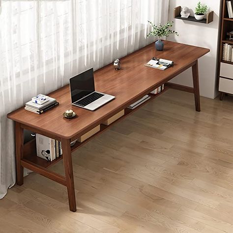 Extra Long Desk, Large Wood Desk, Workspaces Design, Extra Long Table, Walnut Wood Desk, Elegantes Business Outfit, Modern Bureau, Solid Wood Writing Desk, Long Desk