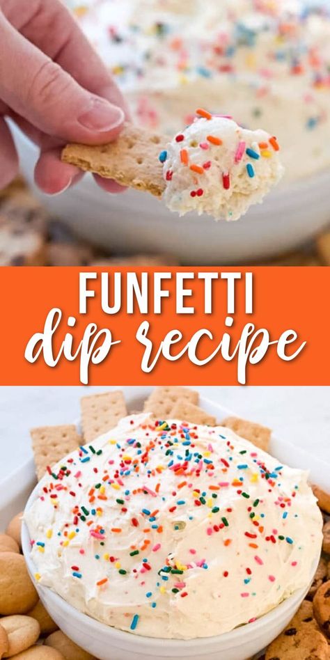 Funfetti Dip Recipe, Funfetti Dip, Easy Dessert Dips, Dessert Dip Recipes, Cake Dip, Sweet Dips, Dip Recipes Easy, Dessert Dips, Vanilla Pudding