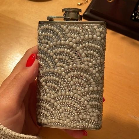 Bling Flask Gifts, Cute Flask, Bling Flask, Rhinestone Flask, Gifts Board, Flask, A Couple, Gems, Closet