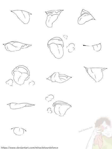 Mouth and Tongue Reference Mouth Poses Reference, Stick Out Tongue Drawing Anime, How To Draw A Moaning Mouth, Tongue Mouth Drawing, Tongue Tutorial Drawing, Sharp Tongue Drawing, Open Mouth Anime Reference, Lips Anime Reference, Mouth Stretching Reference