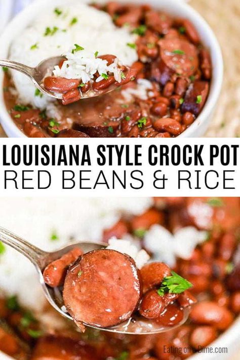 ❤️ Essen, Louisiana Red Beans And Rice Recipe Crock Pot, Best Red Beans And Rice Recipe Crockpot, Red Beans And Sausage Crockpot, Dry Red Kidney Bean Recipes Crock Pot, Redbeansandrice Crockpot, Crock Pot Red Beans And Rice, Slow Cooker Red Beans And Rice, Red Beans And Rice Crockpot