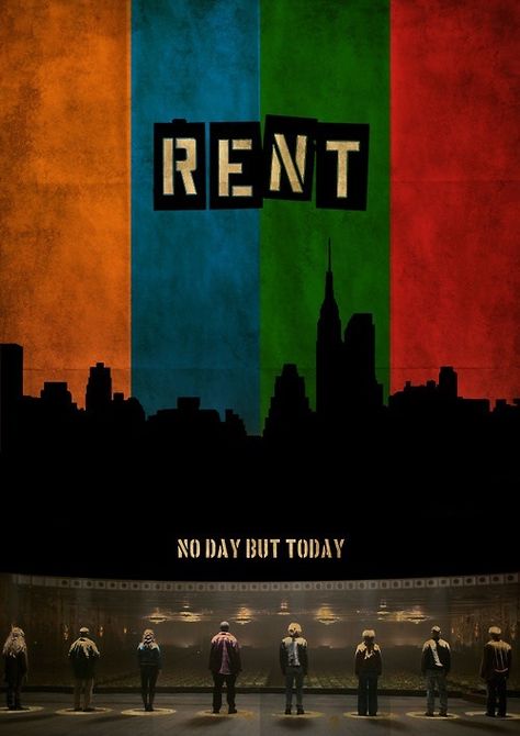 No day but today Rent Musical Poster, Rent Broadway, Musicals Posters, Apartment Posters, Stage Aesthetic, Broadway Poster, Musical Theatre Posters, Musical Posters, Movie Poster Template