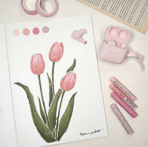 28 Best Oil Pastel Art Easy Flowers to draw today - atinydreamer Pastel Paint Aesthetic, Cute Drawings Oil Pastel, Pink Pastel Painting, Random Oil Pastel Art, Pretty Oil Pastel Drawings, Painting Pastel Aesthetic, Flower Drawing With Oil Pastels, Pink Oil Pastel Art, Oil Pastel Cute Art