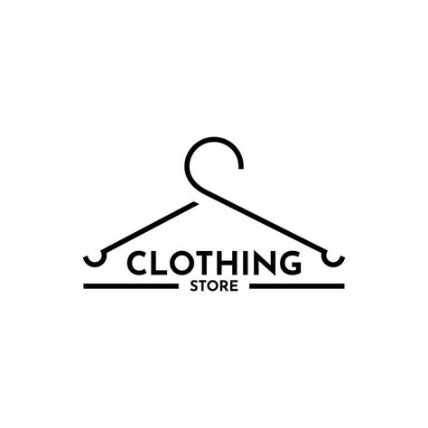 Clothes Vector Illustration, Logo For Clothes Brand, Clothing Design Logo Ideas, Clothing Shop Logo Design, Vintage Clothing Logo Design, Line Art Logo Branding, Clothes Hanger Logo, Cloth Store Logo, Clothing Logo Design Creative