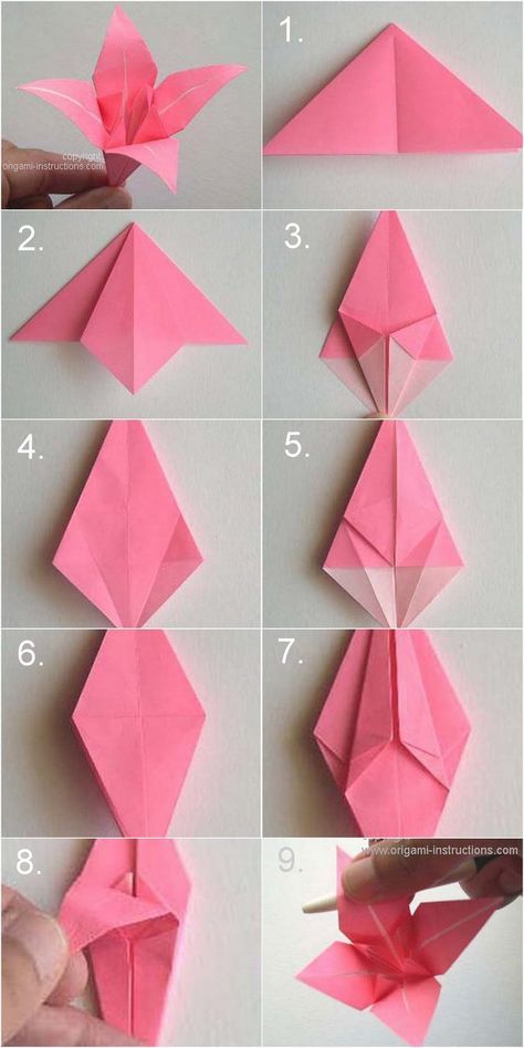 DIY Paper Origami Lily Vintage Wedding Corsages & Boutonnières | Confetti Daydreams Origami Návody, Paper Origami Flowers, Origami Lily, Vika Papper, Wedding Corsages, Kraf Kertas, Tutorial Origami, Origami Patterns, Origami And Kirigami