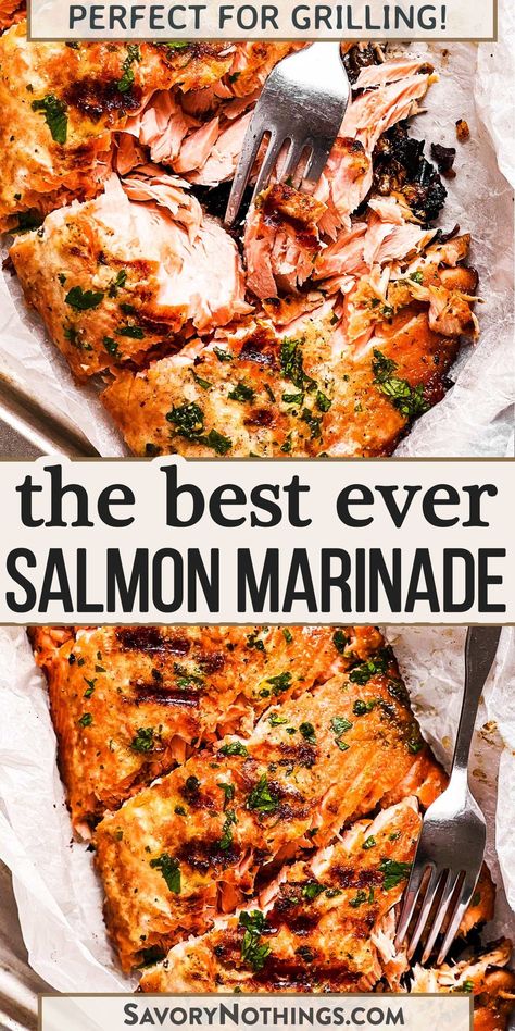 Salmon Steak Marinade, Marinaded Salmon Recipes, Easy Fish Marinade, Italian Salmon Marinade, Baked Salmon Marinade Recipes, Marinade Salmon Recipes, Lemon Marinade For Salmon, Salmon Egg Recipes, Simple Grilled Salmon