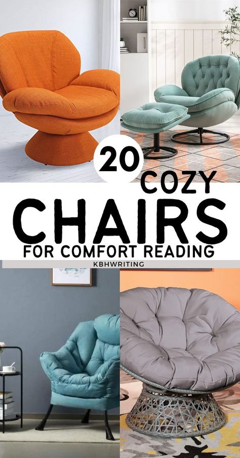 20 Aesthetic Cozy Chairs For Reading Comfort Best Chairs For Reading, Comfortable Chair For Bedroom, Yoga Room Furniture, Comfy Chair Living Room, Diy Corner Reading Nook, Office Cozy Corner, Corner Chairs In Bedroom, Office Reading Nook Comfy Chair, Space Saving Chair Ideas