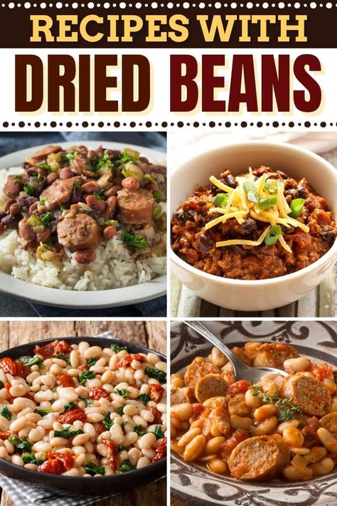 These recipes with dried beans are perfect for any night of the week! From tacos to chili to soup, each dish is guaranteed to please. Recipes With Dried Beans, Chili Recipe With Dry Beans, Vegan Bean Recipes, Dry Beans Recipe, Chili Recipe With Black Beans, Bean And Vegetable Soup, Dried Black Beans, Bean Chili Recipe, Cooking Dried Beans