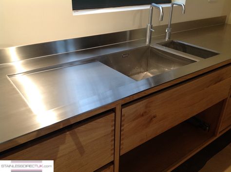 Metal Worktop Kitchen, Oak And Stainless Steel Kitchen, Stainless Steel Kitchen Benchtops, Wood Steel Kitchen, Steel Worktop Kitchen, Stainless Steel Kitchen Countertop, Stainless Steel Kitchen Benchtop, Stainless Steel Wood Kitchen, Stainless Steel And Wood Kitchen