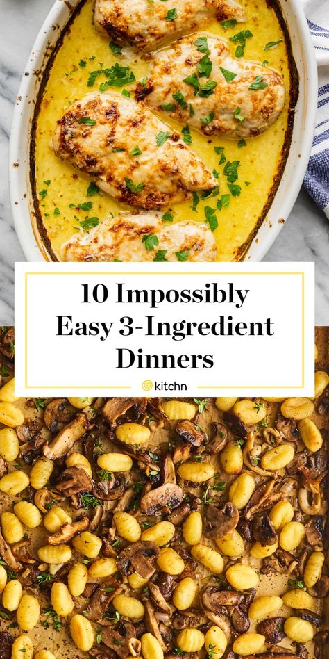 Essen, 3 Ingredient Dinners, Three Ingredient Recipes, 5 Ingredient Dinners, 4 Ingredient Recipes, Recipes With Few Ingredients, 3 Ingredient Recipes, Weeknight Dinner Recipes Easy, Pasta Dinners