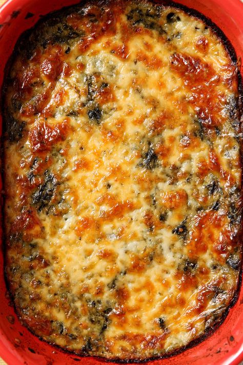 Spinach Madeline River Road, Creamy Spinach Bake, Spinach And Meat Recipes, Baked Spinach Recipes, Fresh Mushroom Recipes Side Dishes, Casseroles With Spinach, Greek Vegetable Side Dishes, Creamed Vegetables Side Dishes, Steak Side Dishes Veggies