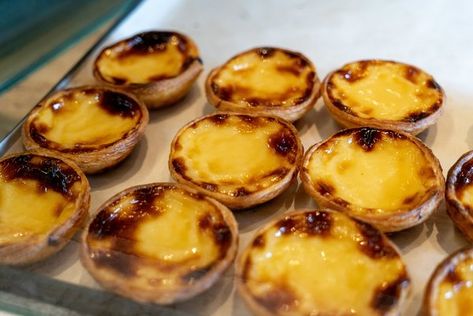 Quiche, Pastel De Nata Portuguese Recipes, Portugese Custard Tarts, Portuguese Breakfast, Portuguese Custard Tart Recipe, Hot Water With Lemon, Portuguese Custard Tarts, Portuguese Tarts, Portuguese Dessert Recipes