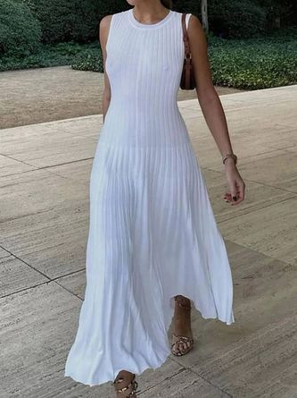 Casual Long Dress, Long Dress For Women, Long Knitted Dress, Ankle Length Dress, Long Dress Casual, Sweater Dress Midi, Types Of Dresses, White Casual, Dress For Women