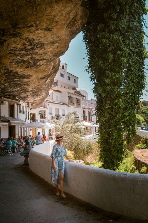 A must-visit destination in Andalusia! Get all the travel details for Setenil de las Bodegas and discover other Southern Spain attractions. Featuring road trip advice and the top spots to explore. Save and visit the article for more! Spain Attractions, Spain Ronda, Andalusia Travel, Ronda Spain, Spain Travel Guide, Virtual Walk, Andalusia Spain, Southern Spain, Roman Baths