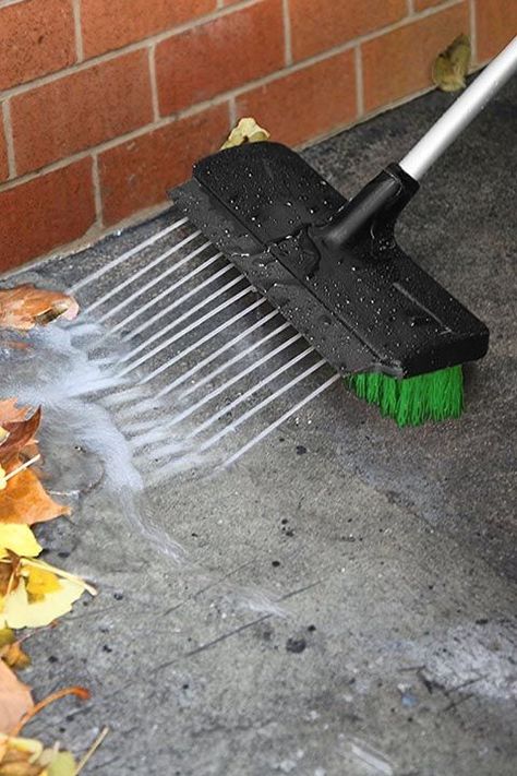 This broom can be used as a squeegee, a power brusher, a regular broom or a combination of all the above. The best part: It'll make cleaning your driveway one simple task, instead of many. BUY NOW: $41, amazon.com Storage Ideas Garage, Tool Storage Ideas, Backyard Rink, Water Broom, Massachusetts House, Floor Cleaners, Garden Gadgets, Garden Prepping, Yard Tools