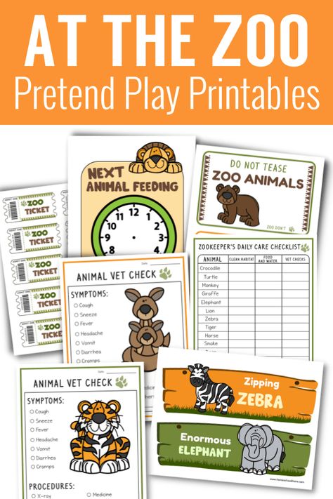 Montessori, Zoo Ticket Printable Free, Zoo Pretend Play, Zoo Pretend Play Preschool, Zoo Printables Free, Zoo Dramatic Play Preschool, Zoo Dramatic Play, Zoo Printables, Dramatic Play Printables Free