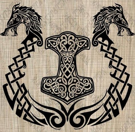 For personal use only! Viking Images - SVG PNG EPS Dxf - File For Cricut Half Sleeve Tattoos Wolf, Viking Dragon Tattoo, Vikings Svg, Norse Mythology Tattoo, Viking Images, Scandinavian Tattoo, Arte Viking, Viking Tattoo Sleeve, Viking Pattern