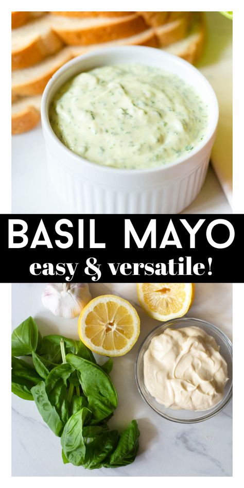 Lemon Mayonnaise Recipe, Herb Mayo Recipe, Mayo Sauce For Sandwiches, Basil Dipping Sauce, Basil Sandwich Recipe, Sandwich Mayo Recipes, Pineapple Mayo Sauce, Subway Mayo Recipe, Basil Pesto Mayo Recipe