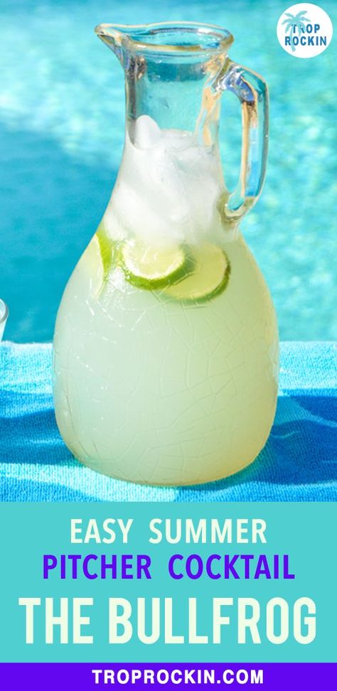 Margaritas, Bullfrog Drink, Beach Drinks Alcohol, Summer Pitcher Drinks, Easy Refreshing Cocktails, Summer Pitcher Cocktails, Pitcher Drink Recipes, Summer Vodka Drinks, Alcoholic Drinks Vodka