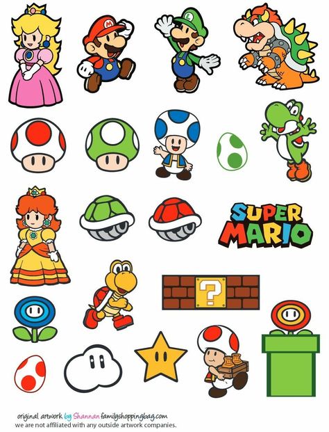 Super Mario Tattoo, Nintendo Tattoo, Cars Party Favors, Mario Tattoo, Super Mario Bros Birthday Party, Mario Bros Birthday, Mario Bros Party, Flash Design, Anak Manja