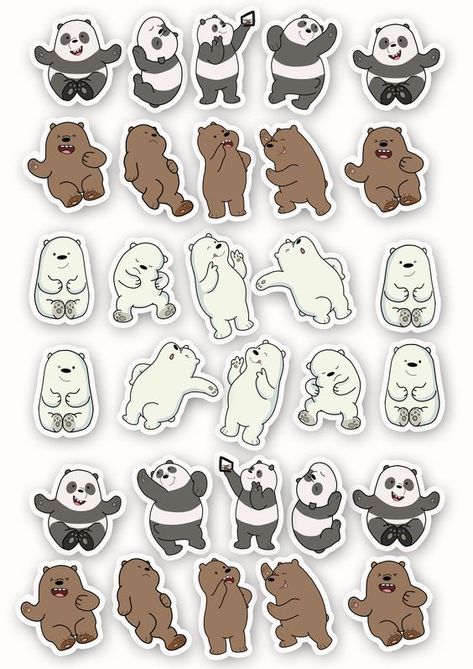 Bare bears Stickers Cute Stickers To Print Aesthetic, Sticers Idea Cute, Sticers Idea Aesthetic, Print Stickers Aesthetic, Aesthetic Sticker Printable, Sticker Printable Aesthetic, Cute Aesthetic Stickers Printable, Sticers Idea, Journal Printables Stickers Aesthetic