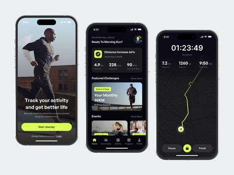 Fitness Apps Design, Fitness Tracking App, Running Tracker, Gym App, App Login, Training Design, Creative Design Agency, Sports App, Mobile Ui Design