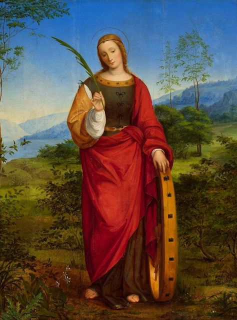 St Catherine Of Alexandria, Saint Catherine Of Alexandria, Saint Philomena, Catherine Of Alexandria, Saint Barbara, Saint Catherine, Angel Images, 19th Century Paintings, Catholic Religion