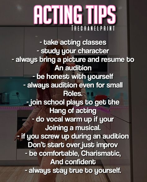 Actor Script Aesthetic, How To Be Good At Acting, Acting Career Aesthetic Script, Acting Lessons Aesthetic, Monologues For Acting, Acting Self Tape Aesthetic, What To Wear To An Acting Audition, Movie Making Tips, Acting Scripts Aesthetic