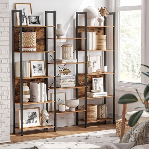 [Expand Your Collection] Don't stop your desire to collect! Small Accomplishments, Bookshelf Rustic, Bookcase Furniture, Wide Bookshelf, Open Bookshelf, Large Bookshelves, Wide Bookcase, Industrial Bookcases, Vintage Bookshelf