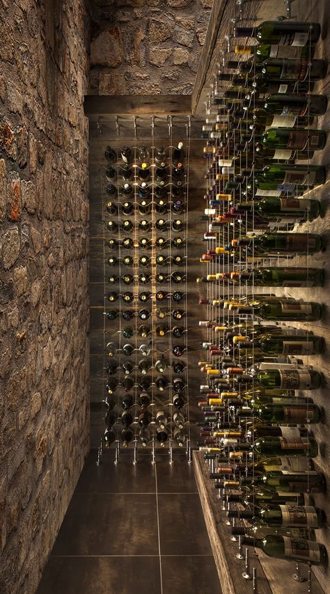 Wine Cellar Stone Walls, Cave Wine Cellar, Speakeasy Wine Cellar, Wine Cellar Ideas Small, Stone Wine Room, Stone Wine Cellar Ideas, Old Money Wine Cellar, Vine Cellar Design Ideas, Wine Cellar Dimensions