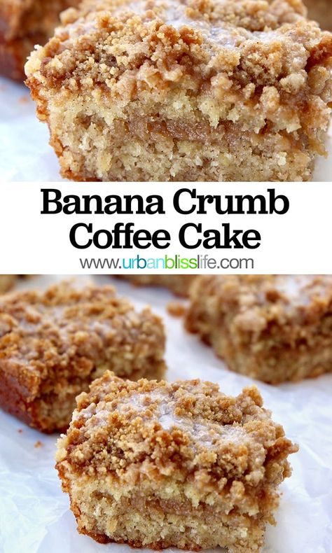 Banana Crumb Coffee Cake, Banana Coffee Cake, Quiche Vegan, Resepi Roti, Banana Coffee Cakes, Crumb Coffee Cakes, Streusel Cake, Make Ahead Brunch, Resipi Kek