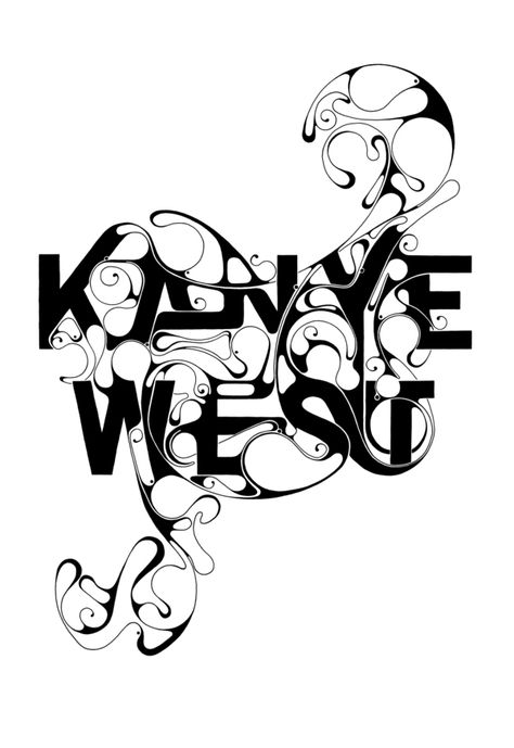 Kanye West Typographic Design, Typography Served, Cool Typography, Graphic Design Photoshop, Graphic Design Fonts, Typography Graphic, Personal Logo, Typography Letters, Typography Art